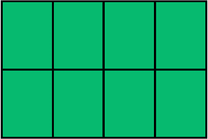 Green Rectangle Fraction 8:8