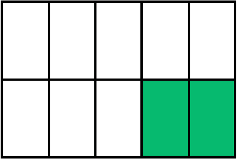 Green Rectangle Fraction 2:10
