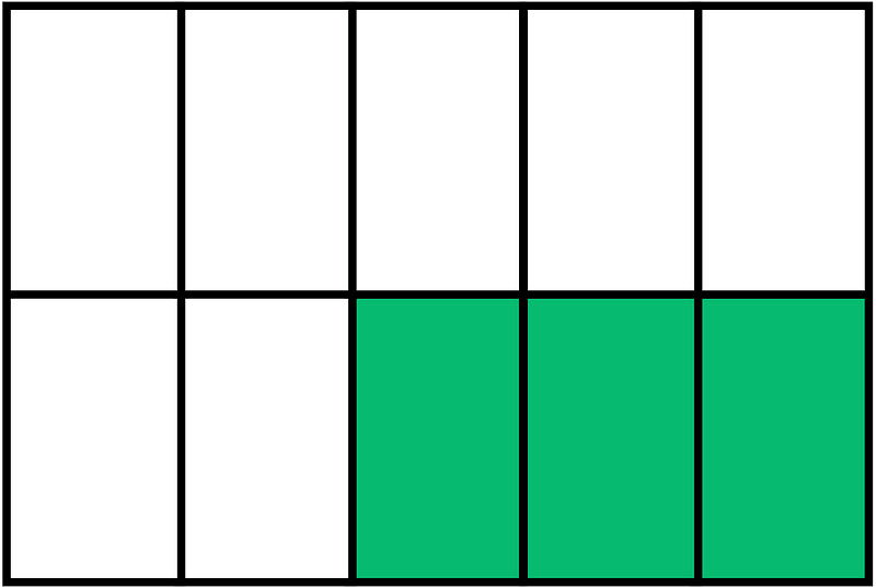 Green Rectangle Fraction 3:10