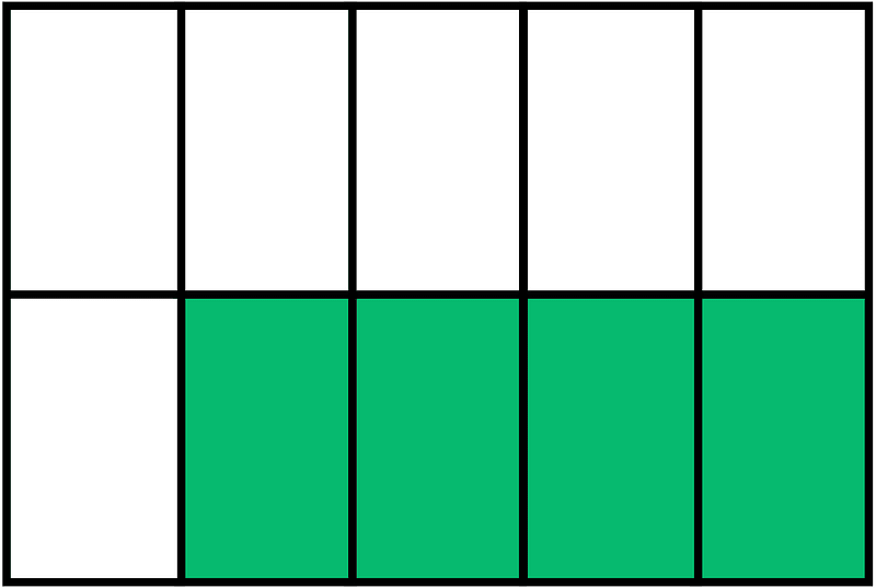 Green Rectangle Fraction 4:10