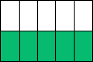 Green Rectangle Fraction 5:10