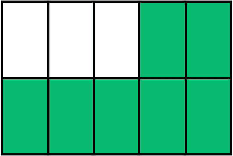 Green Rectangle Fraction 7:10