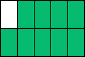 Green Rectangle Fraction 9:10
