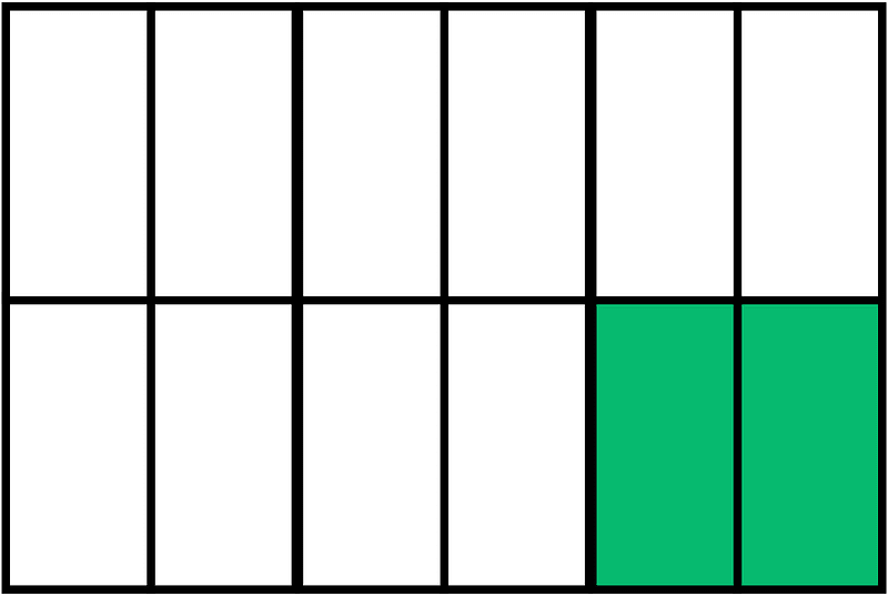 Green Rectangle Fraction 2:12