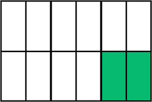 Green Rectangle Fraction 2:12
