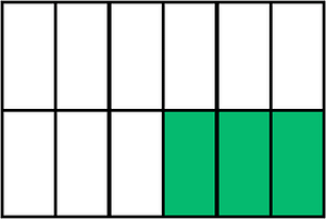 Green Rectangle Fraction 3:12