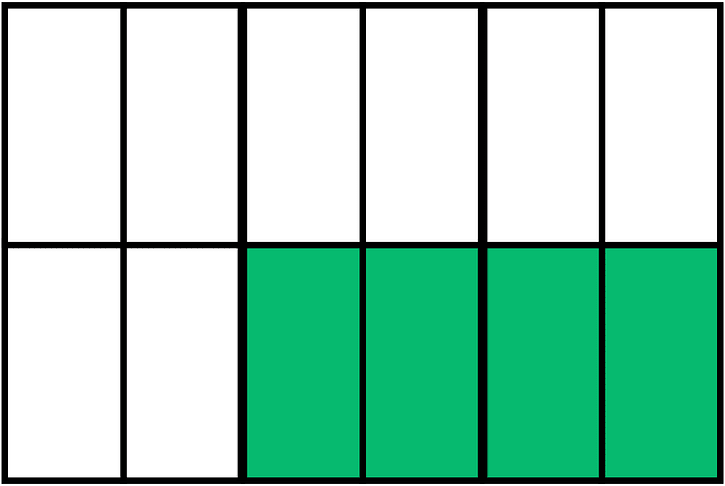 Green Rectangle Fraction 4:12