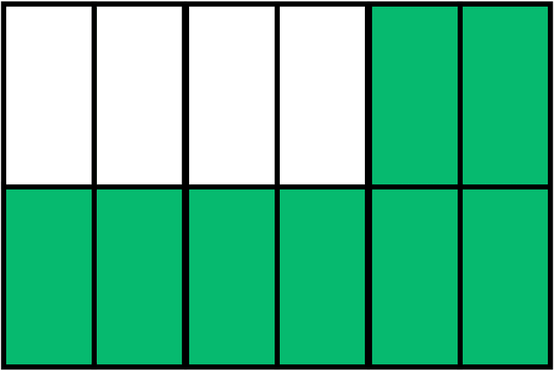 Green Rectangle Fraction 8:12