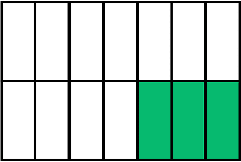 Green Rectangle Fraction 3:14