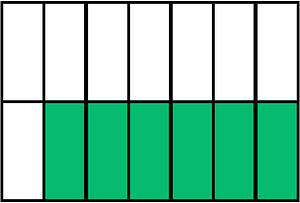 Green Rectangle Fraction 6:14