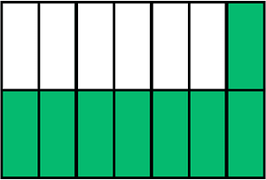Green Rectangle Fraction 8:14