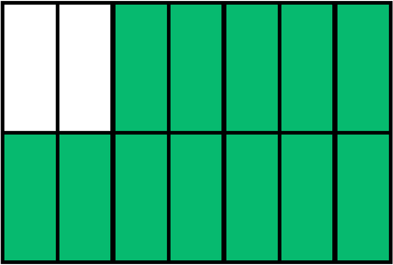 Green Rectangle Fraction 12:14