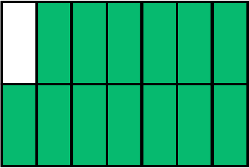Green Rectangle Fraction 13:14