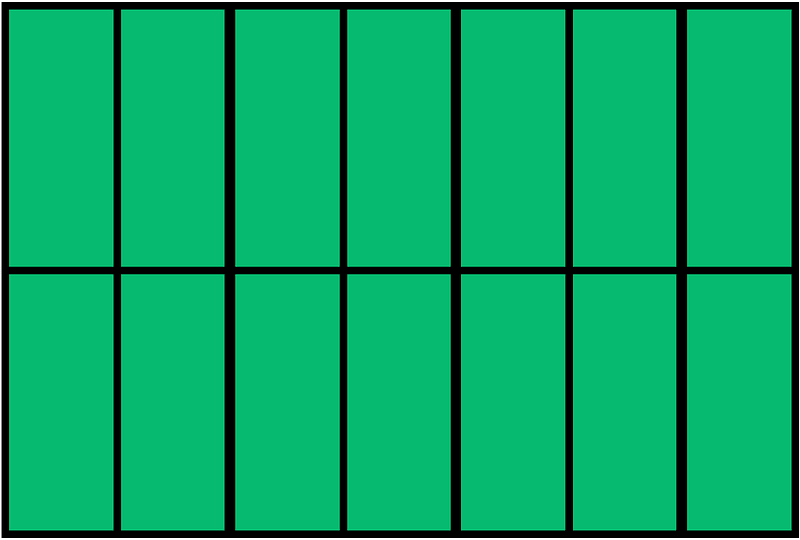 Green Rectangle Fraction 14:14