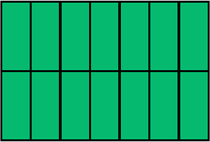 Green Rectangle Fraction 14:14