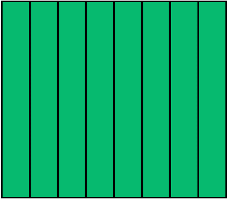 Green Rectangle Fraction 8:8