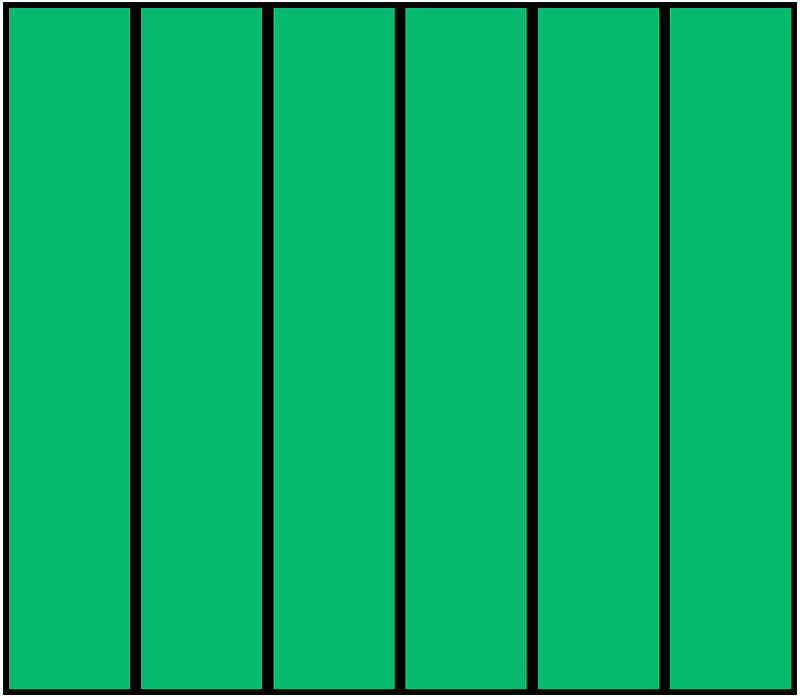 Green Rectangle Fraction 6:6
