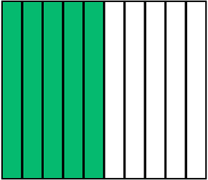 Green Rectangle Fraction 5:10