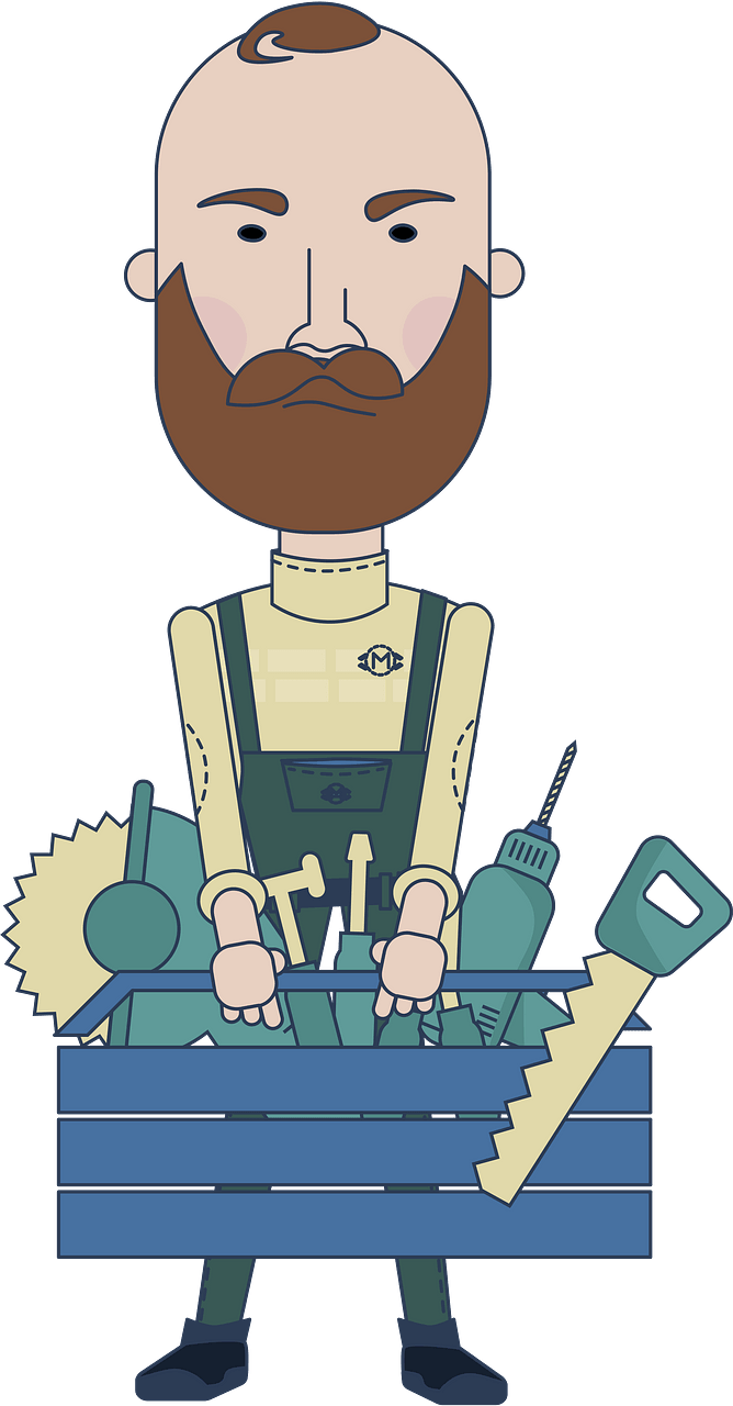Handyman with box of tools