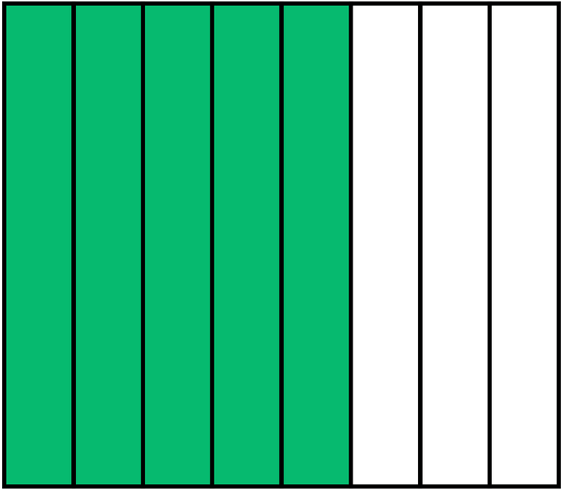 Green Rectangle Fraction 5:8