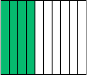 Green Rectangle Fraction 4:10