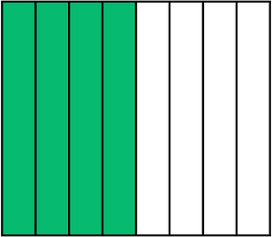 Green Rectangle Fraction 4:8
