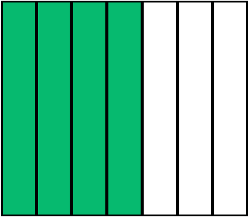 Green Rectangle Fraction 4:7