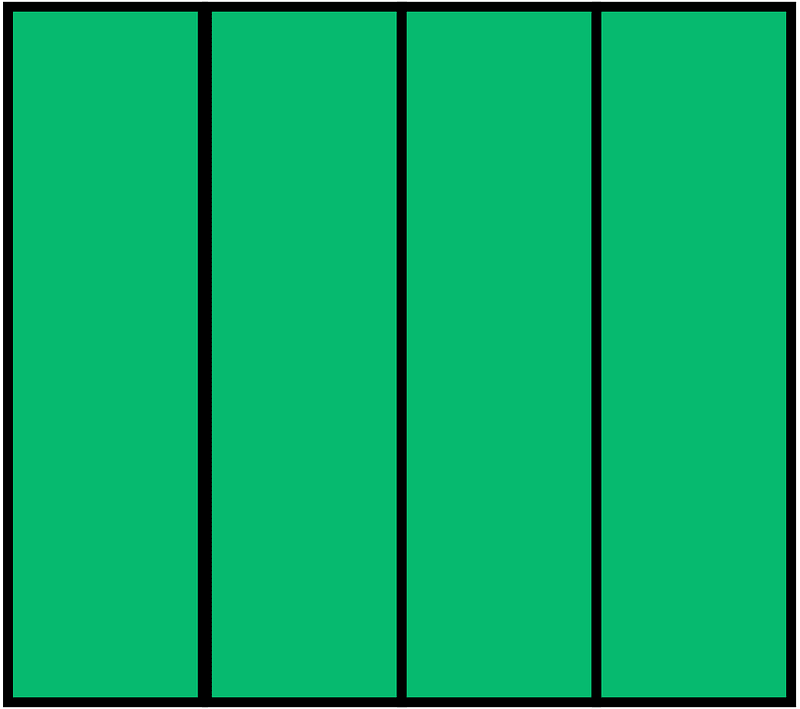 Green Rectangle Fraction 4:4