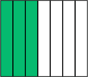 Green Rectangle Fraction 3:7