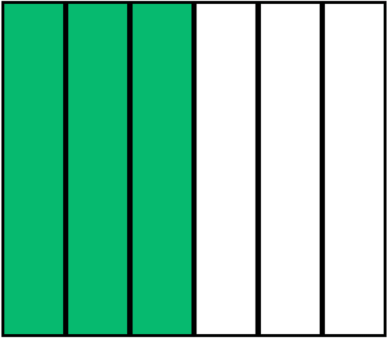Green Rectangle Fraction 3:6