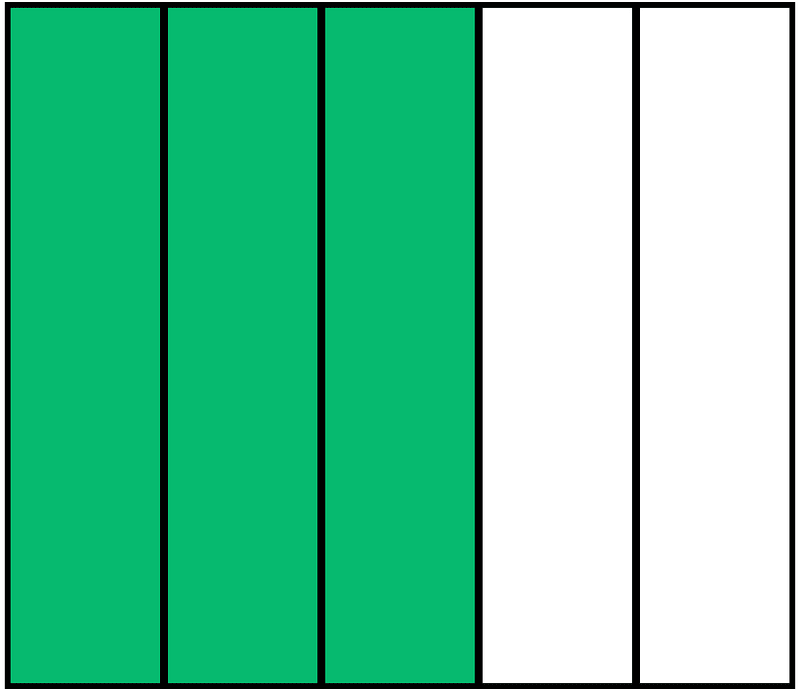 Green Rectangle Fraction 3:5