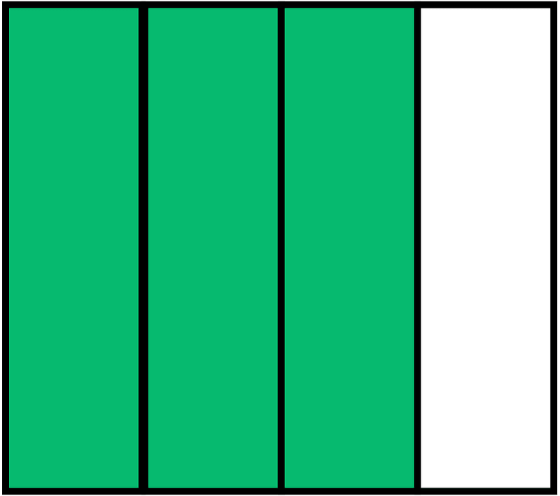 Green Rectangle Fraction 3:4