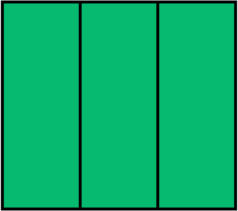 Green Rectangle Fraction 3:3