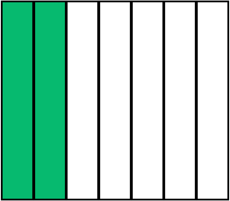 Green Rectangle Fraction 2:7
