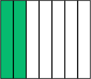 Green Rectangle Fraction 2:7