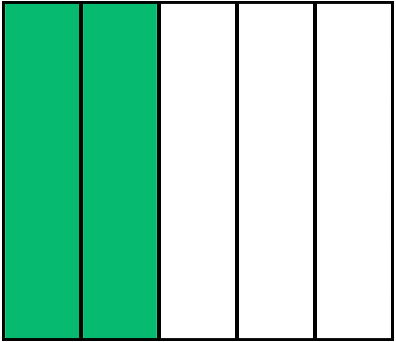 Green Rectangle Fraction 2:5