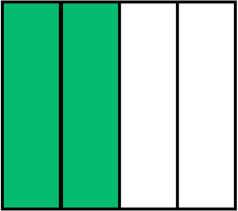 Green Rectangle Fraction 2:4