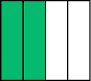Green Rectangle Fraction 2:4