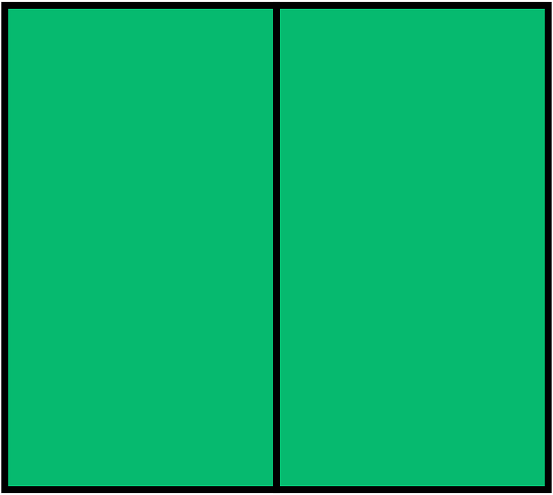 Green Rectangle Fraction 2:2