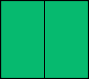 Green Rectangle Fraction 2:2