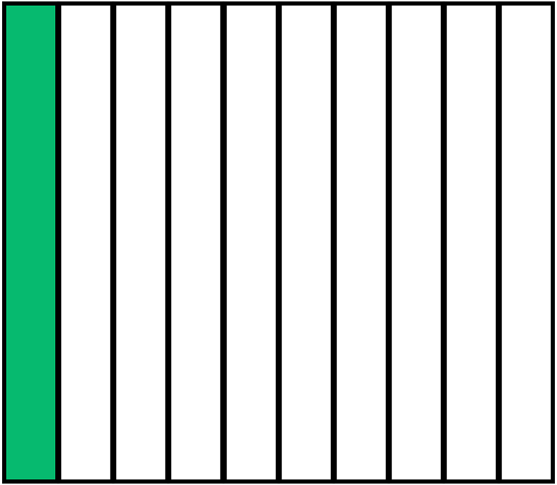 Green Rectangle Fraction 1:10