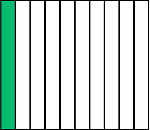 Green Rectangle Fraction 1:10