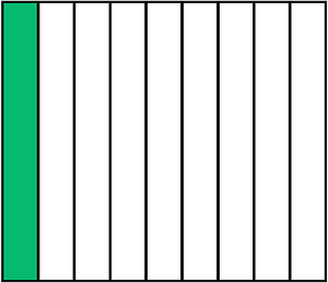 Green Rectangle Fraction 1:9