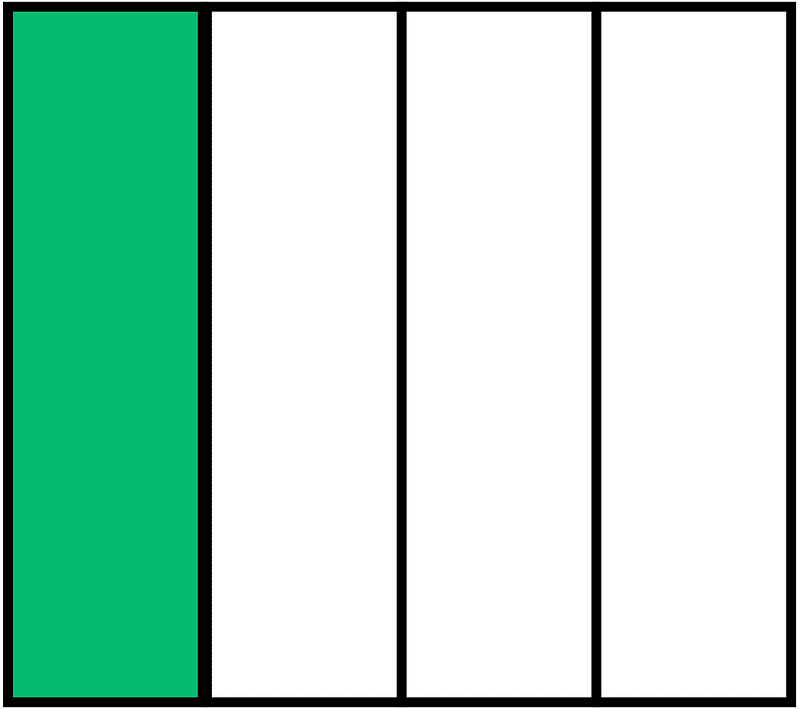 Green Rectangle Fraction 1:4