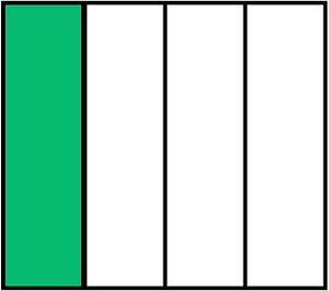 Green Rectangle Fraction 1:4