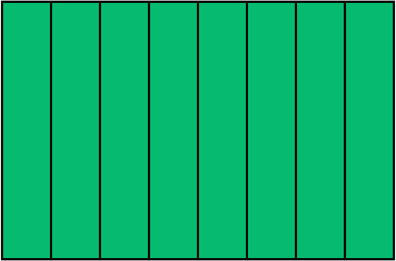 Green Rectangle Fraction 8:8