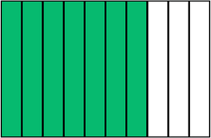 Green Rectangle Fraction 7:10