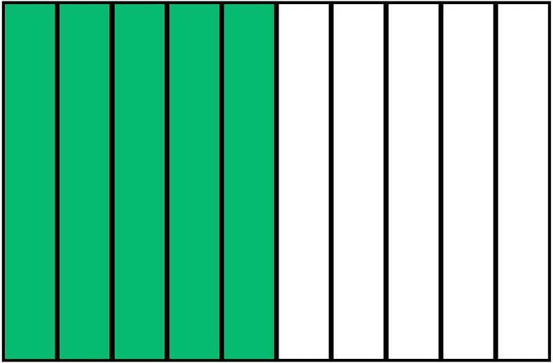 Green Rectangle Fraction 5:10