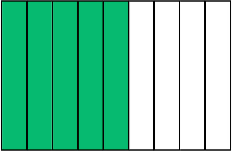 Green Rectangle Fraction 5:9