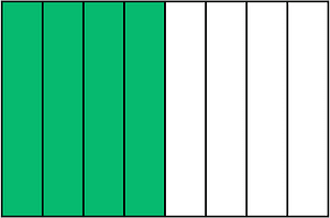 Green Rectangle Fraction 4:8